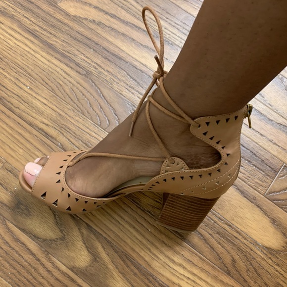 Nine West Jinxed Ghillie Lace Up Block Heels - Picture 7 of 8